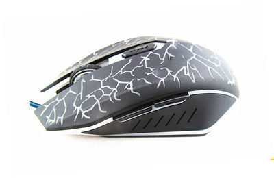 七彩裂纹夜光呼吸灯USB有线鼠标——游戏专用，支持代发